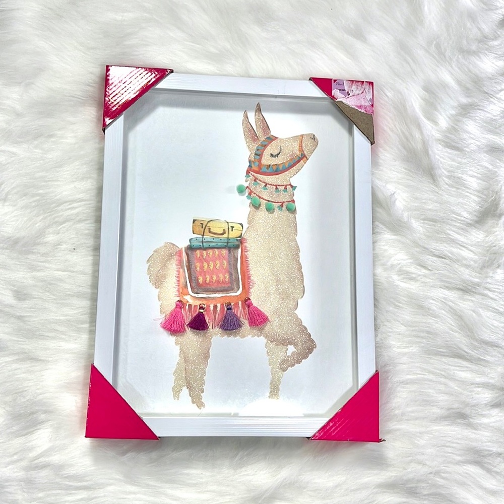 NWT  3D Colorful Llama Painting By Catherine Malandrino